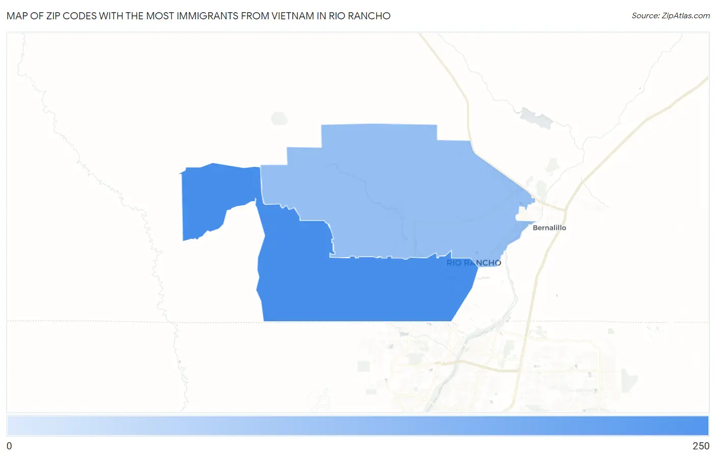 Zip Codes with the Most Immigrants from Vietnam in Rio Rancho Map