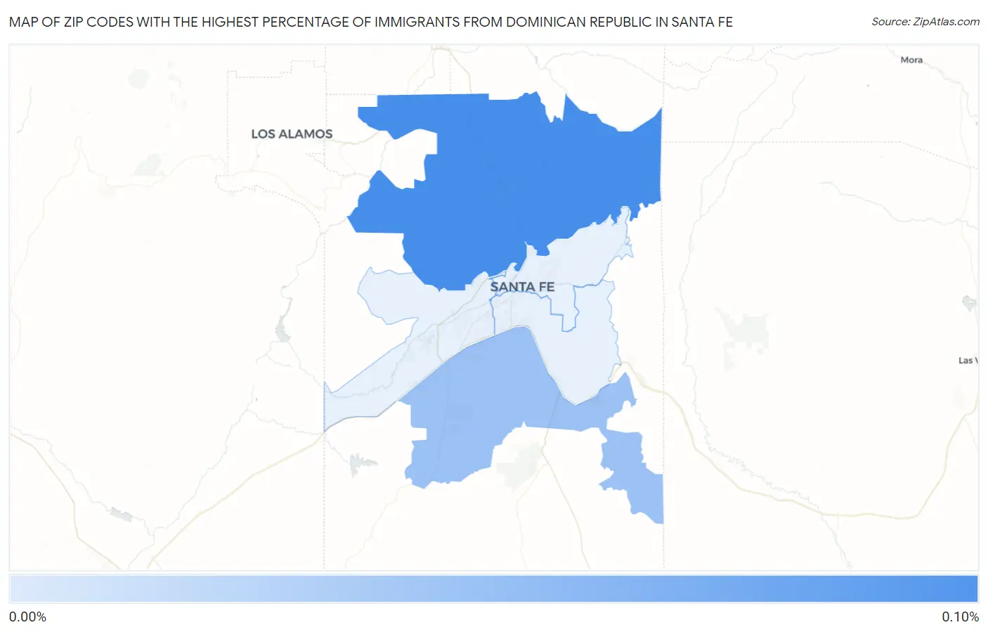 Zip Codes with the Highest Percentage of Immigrants from Dominican Republic in Santa Fe Map