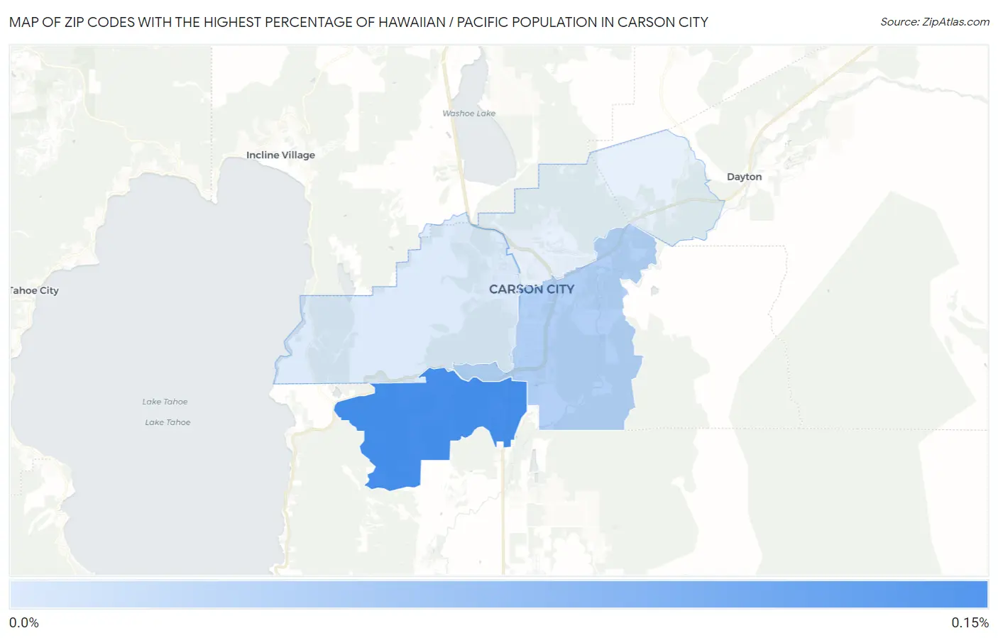Zip Codes with the Highest Percentage of Hawaiian / Pacific Population in Carson City Map