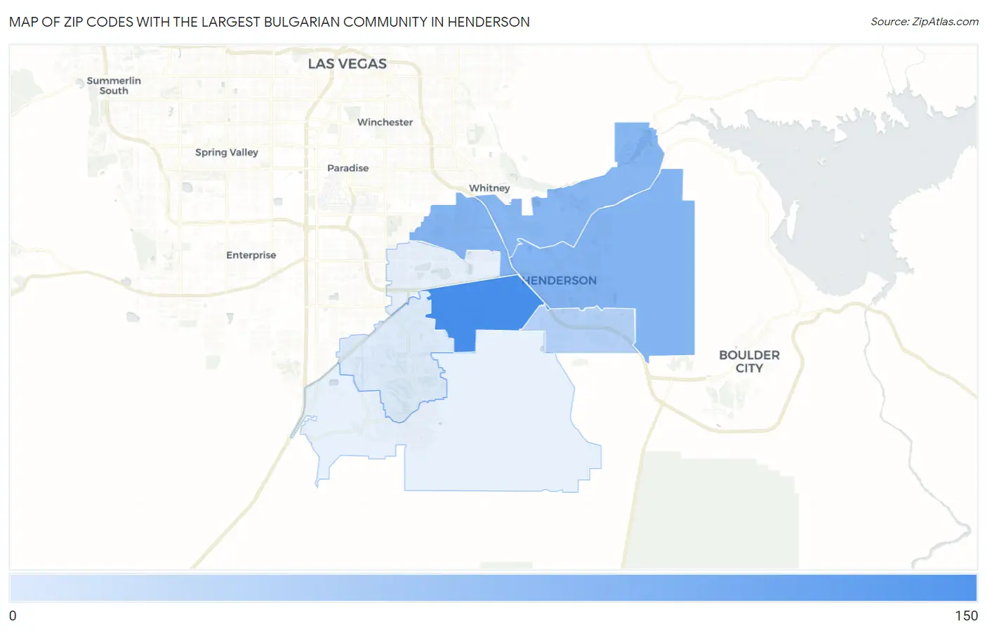 Zip Codes with the Largest Bulgarian Community in Henderson Map