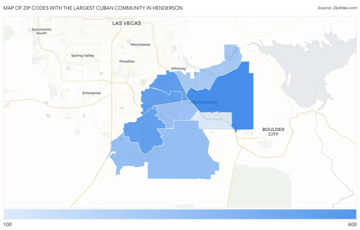 Zip Codes with the Largest Cuban Community in Henderson Map
