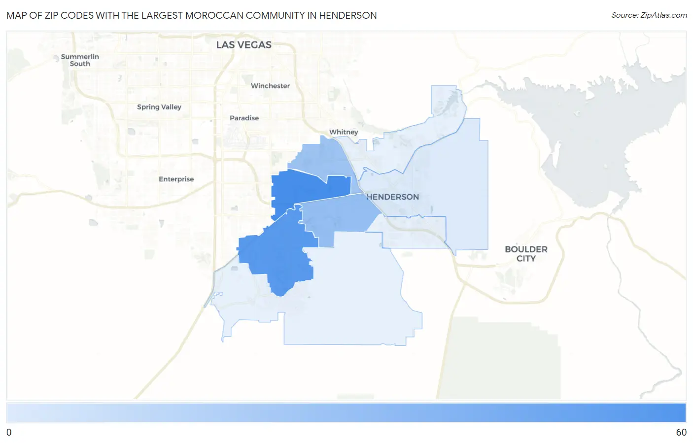 Zip Codes with the Largest Moroccan Community in Henderson Map
