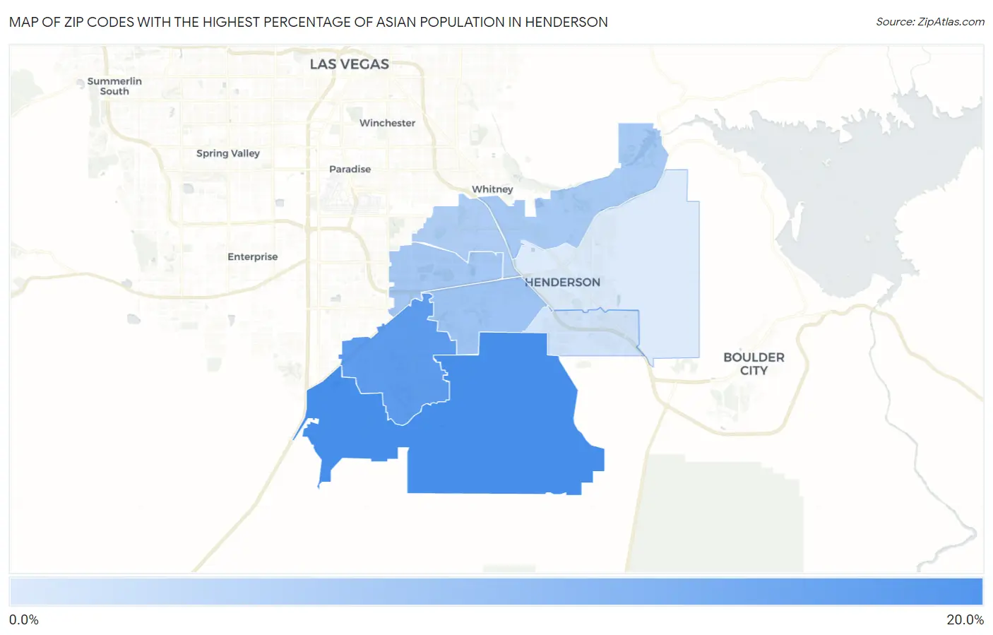 Zip Codes with the Highest Percentage of Asian Population in Henderson Map