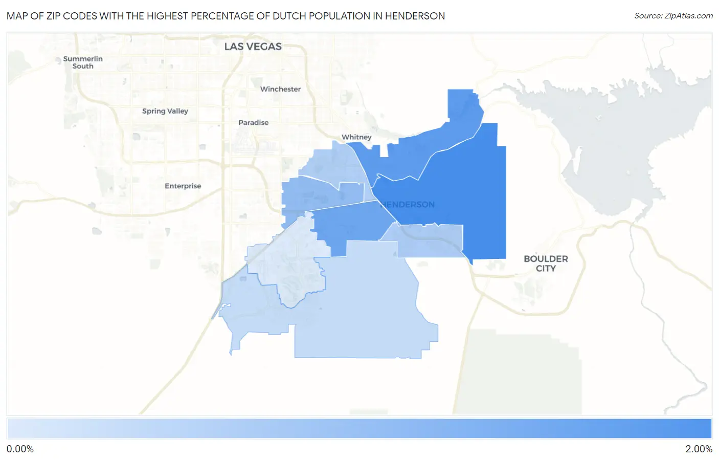 Zip Codes with the Highest Percentage of Dutch Population in Henderson Map