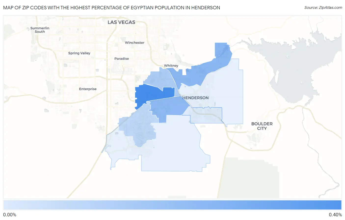Zip Codes with the Highest Percentage of Egyptian Population in Henderson Map