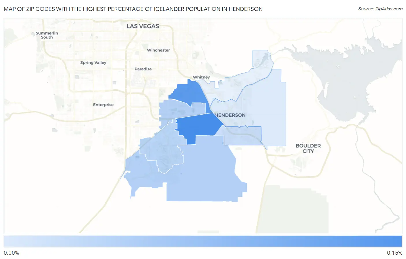 Zip Codes with the Highest Percentage of Icelander Population in Henderson Map