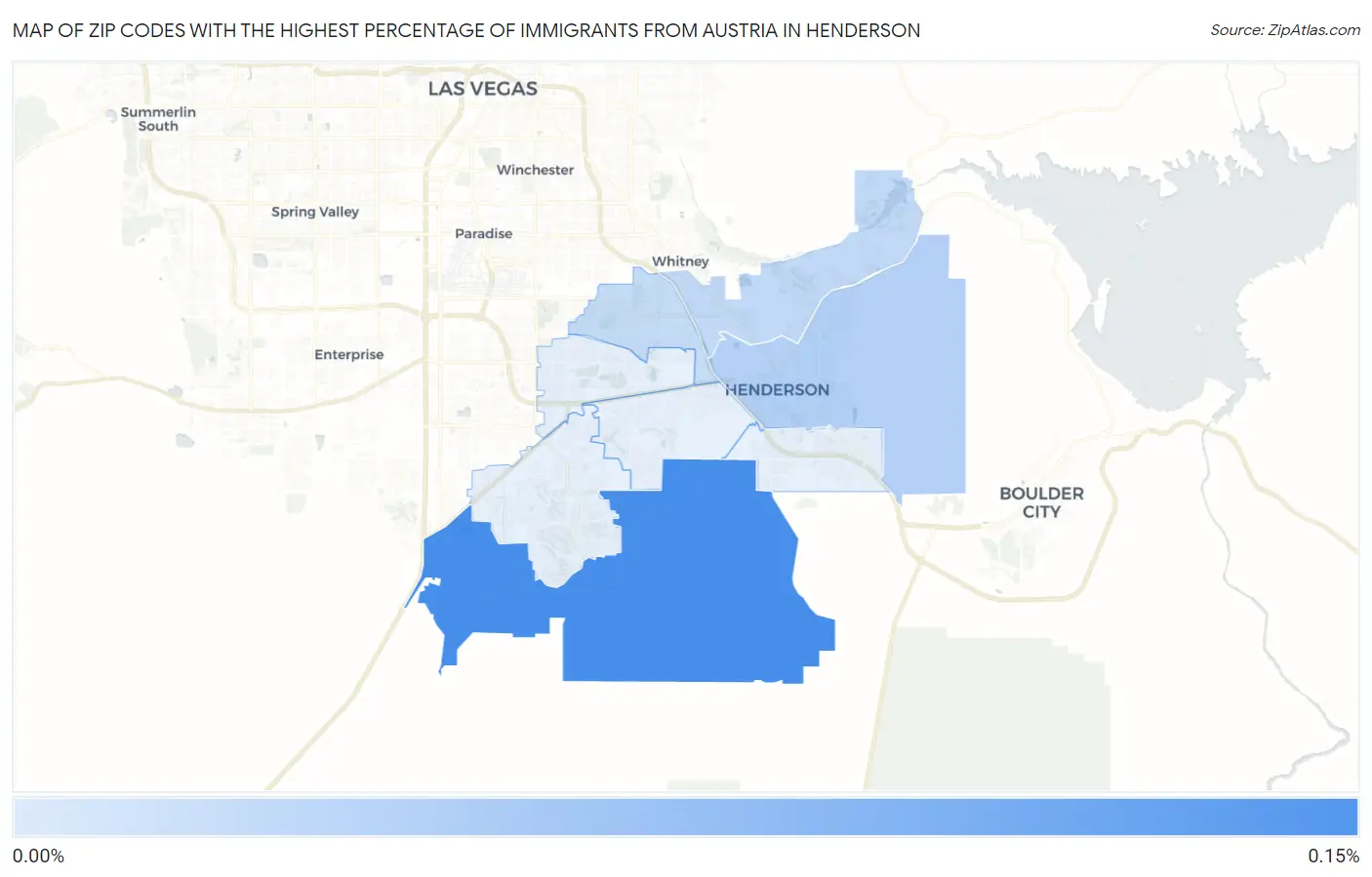 Zip Codes with the Highest Percentage of Immigrants from Austria in Henderson Map