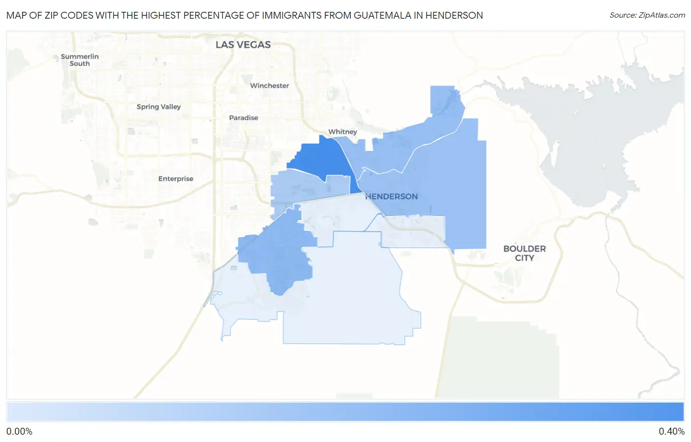 Zip Codes with the Highest Percentage of Immigrants from Guatemala in Henderson Map
