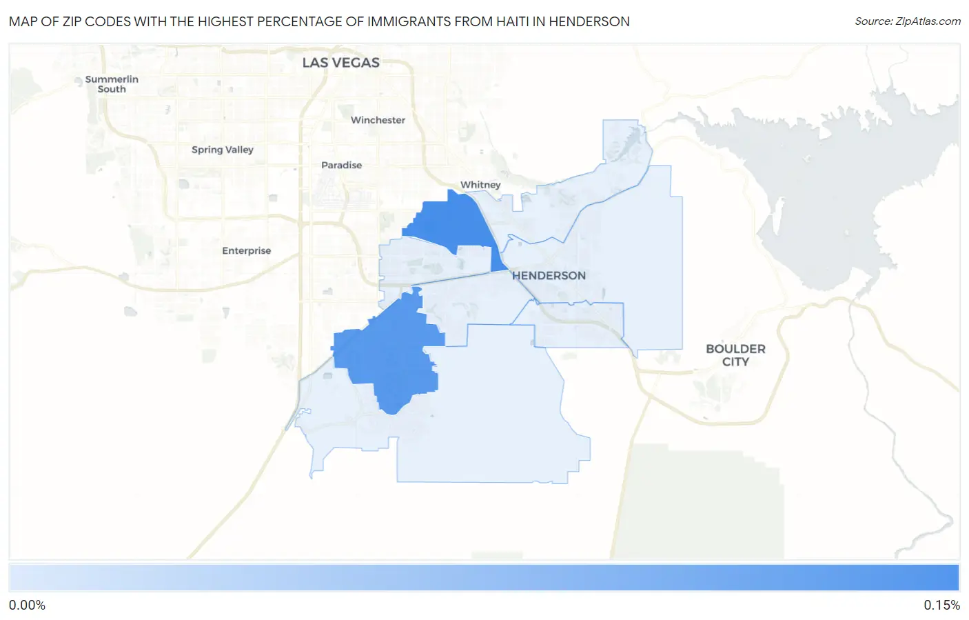 Zip Codes with the Highest Percentage of Immigrants from Haiti in Henderson Map