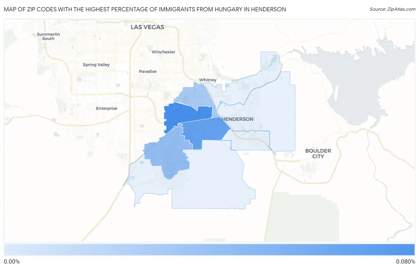 Zip Codes with the Highest Percentage of Immigrants from Hungary in Henderson Map