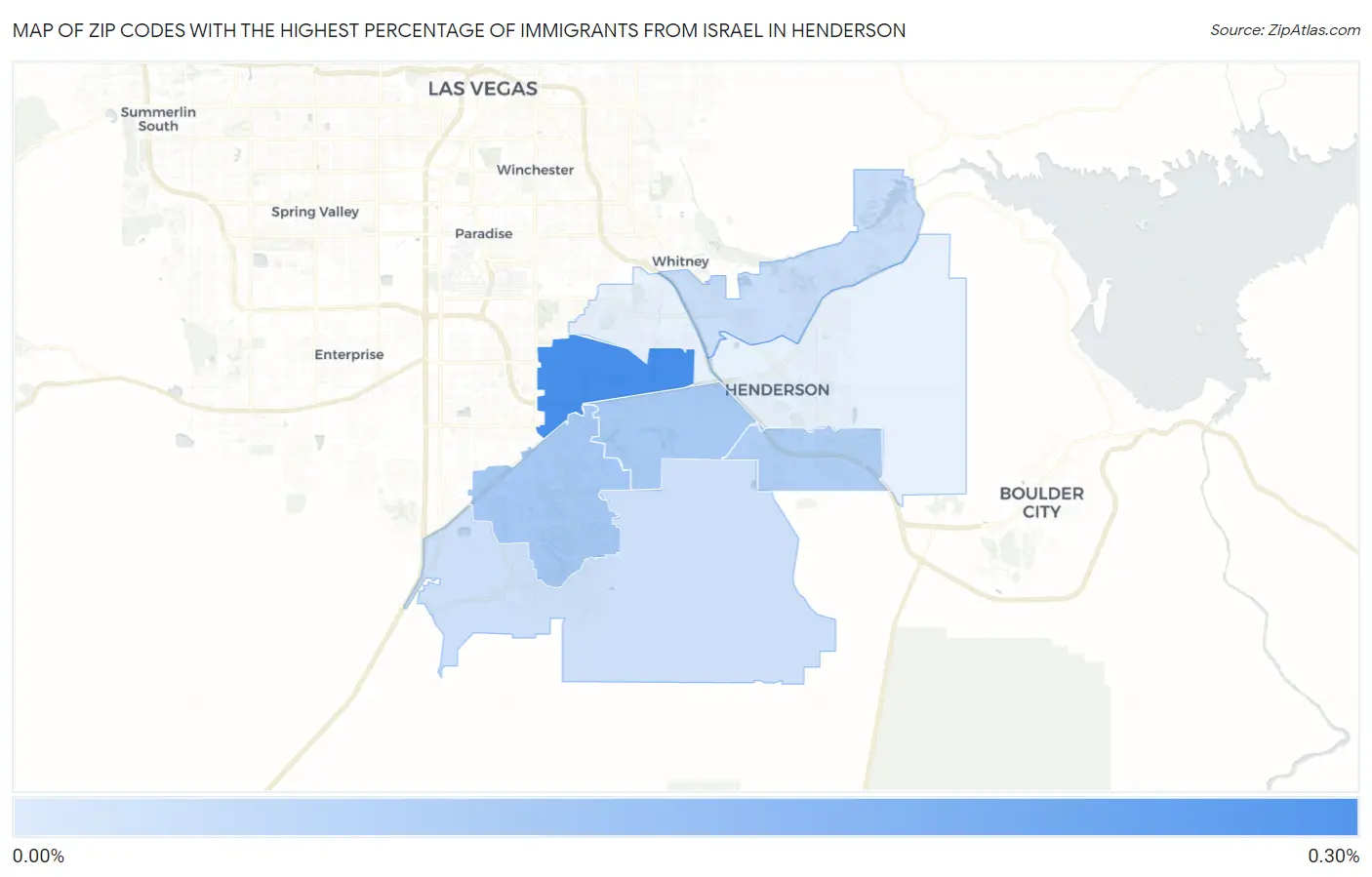 Zip Codes with the Highest Percentage of Immigrants from Israel in Henderson Map