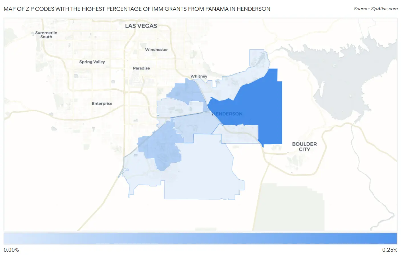 Zip Codes with the Highest Percentage of Immigrants from Panama in Henderson Map