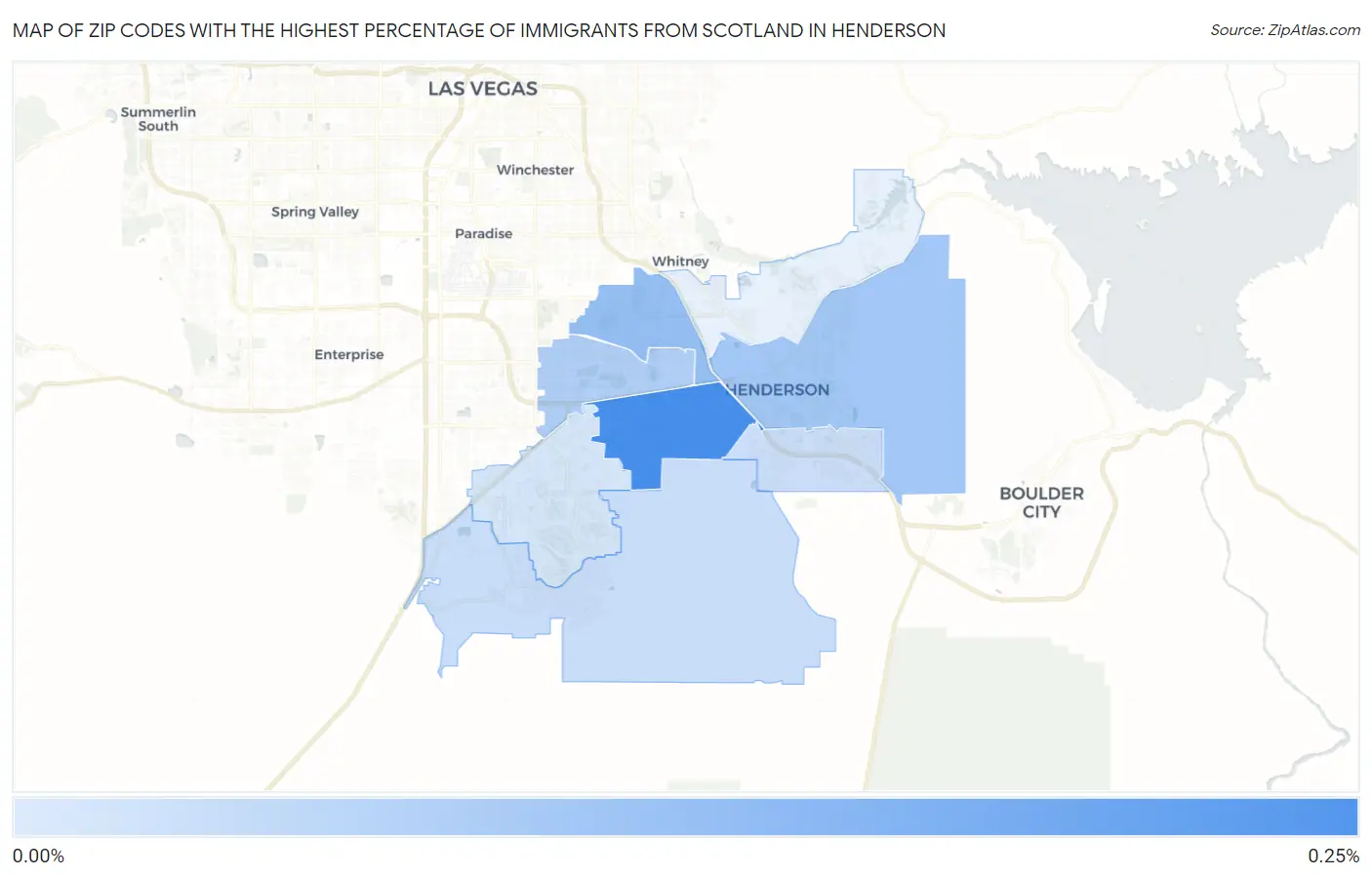 Zip Codes with the Highest Percentage of Immigrants from Scotland in Henderson Map