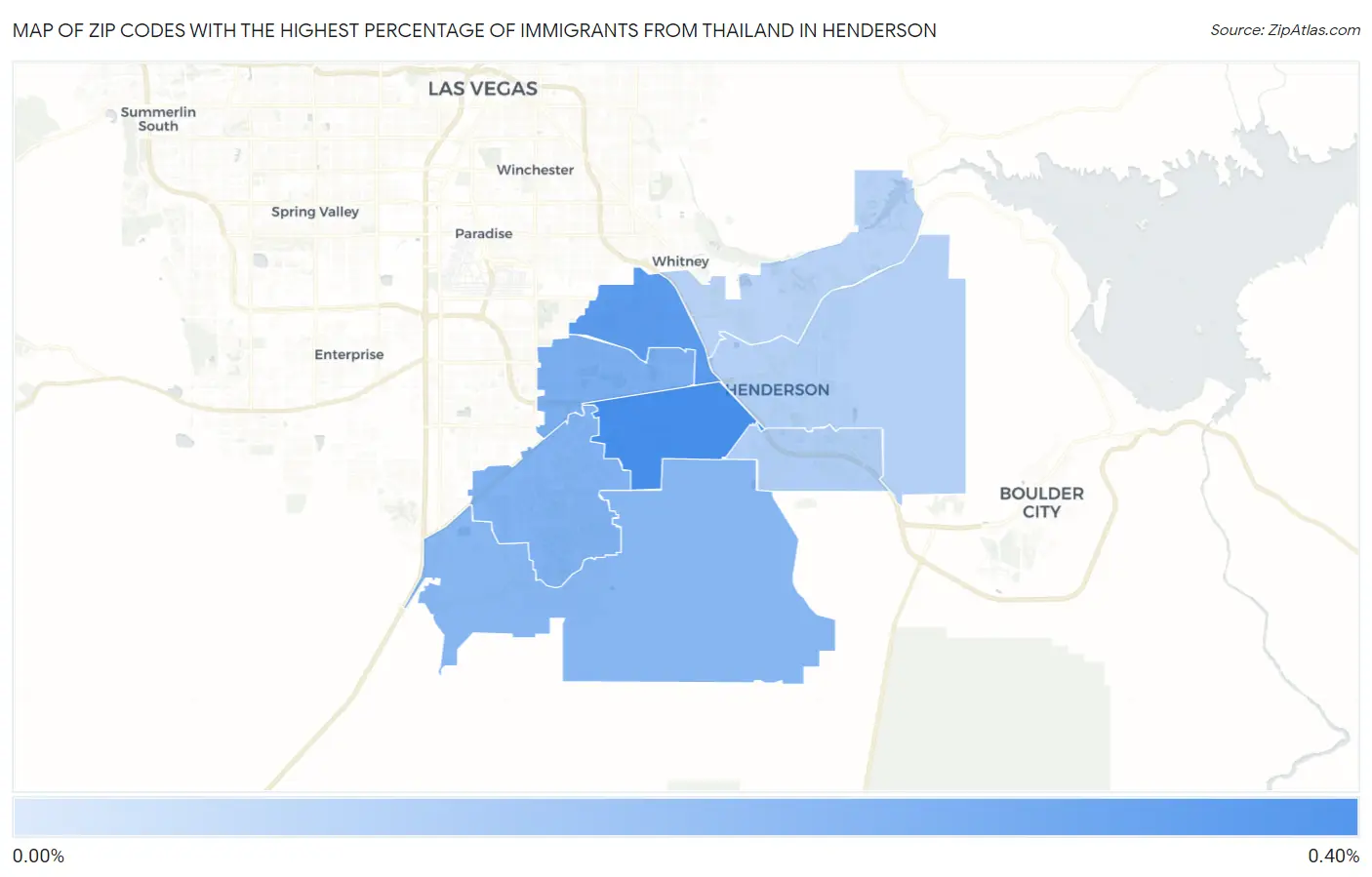 Zip Codes with the Highest Percentage of Immigrants from Thailand in Henderson Map