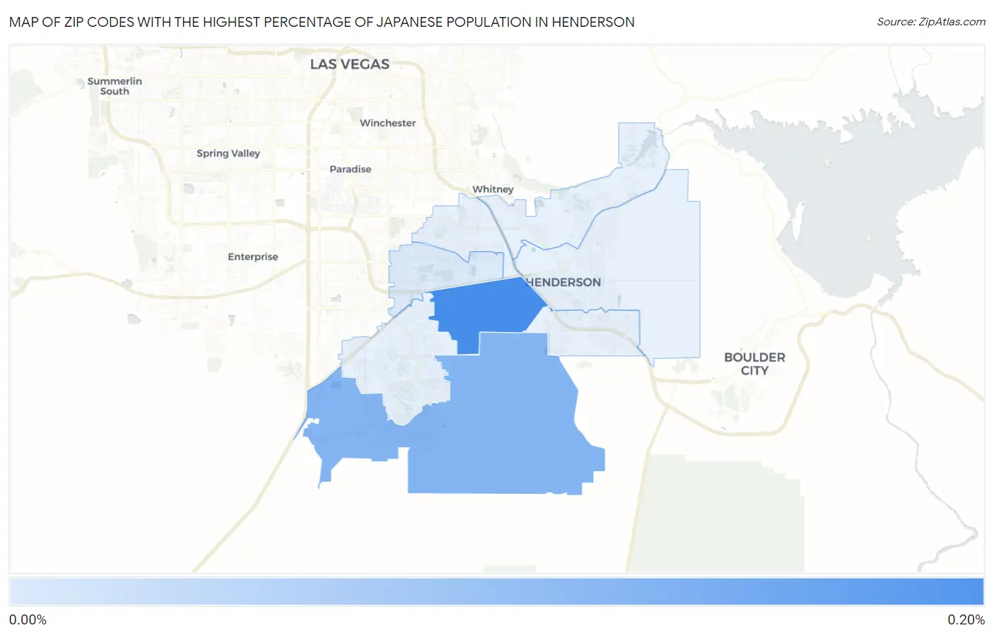 Zip Codes with the Highest Percentage of Japanese Population in Henderson Map