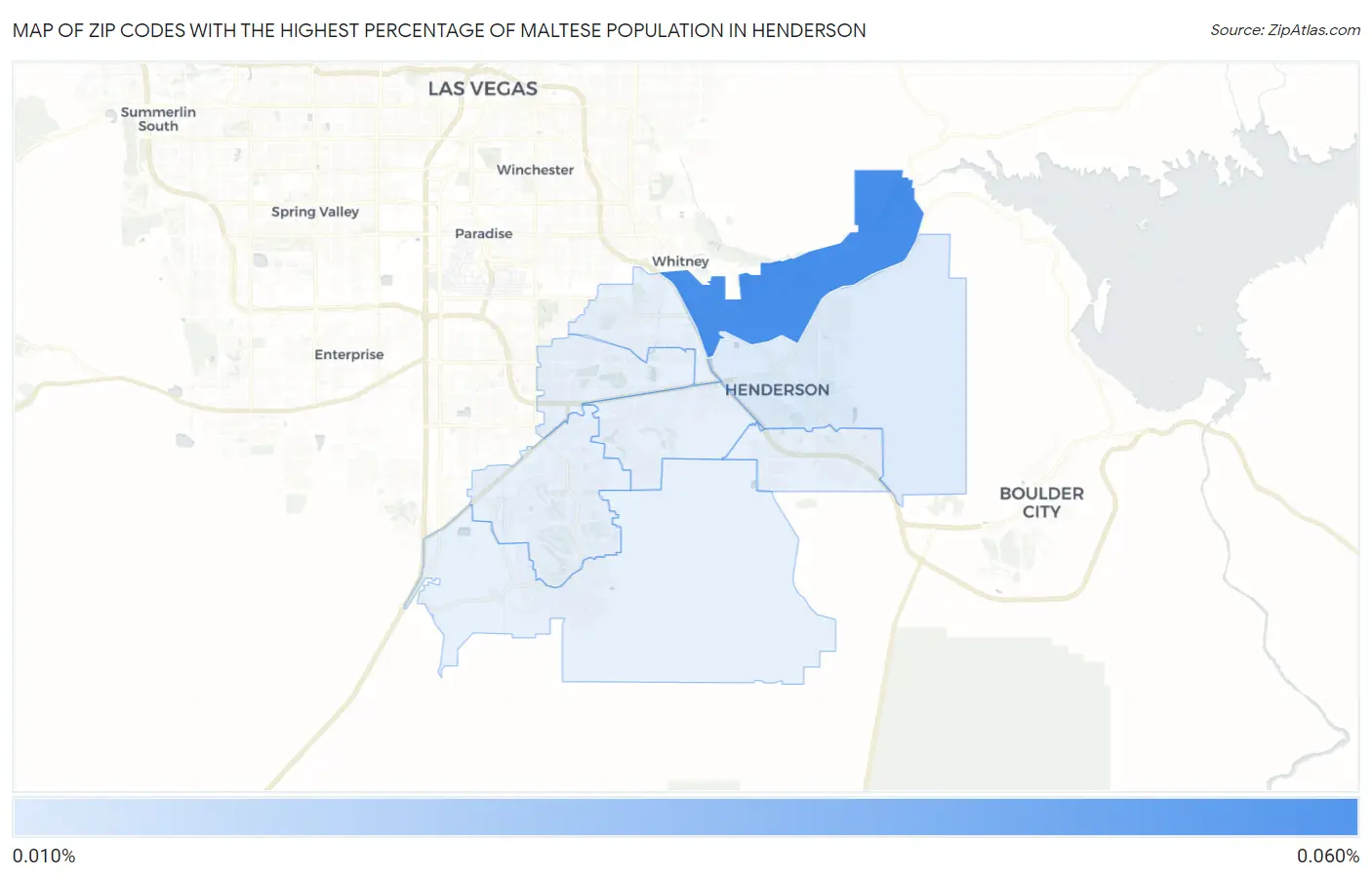 Zip Codes with the Highest Percentage of Maltese Population in Henderson Map