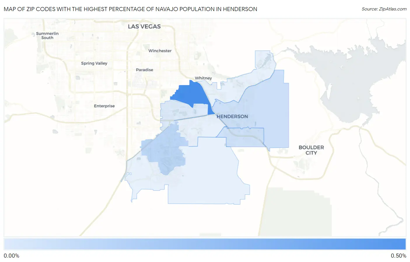 Zip Codes with the Highest Percentage of Navajo Population in Henderson Map