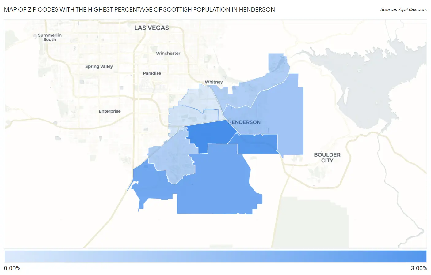 Zip Codes with the Highest Percentage of Scottish Population in Henderson Map