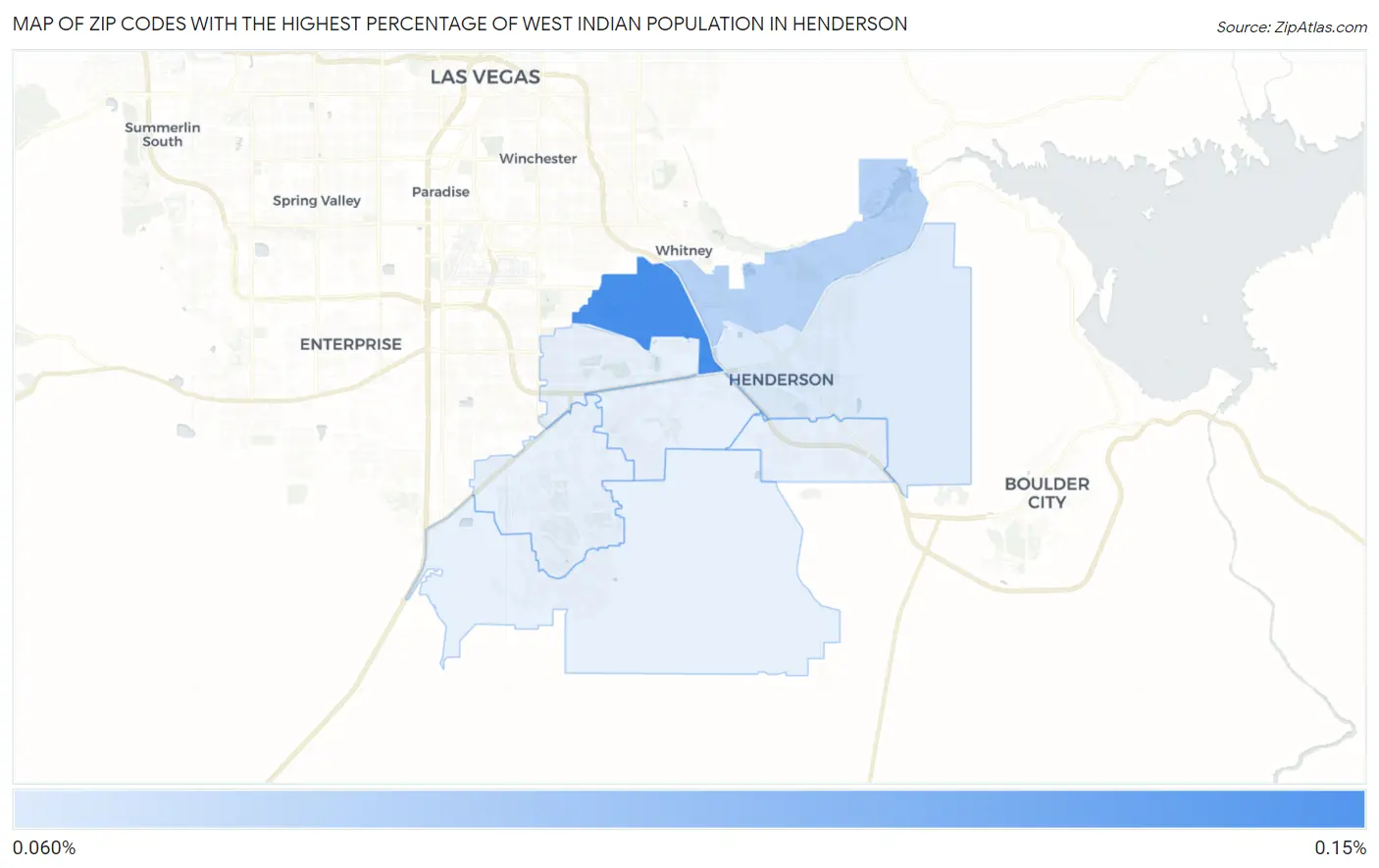 Zip Codes with the Highest Percentage of West Indian Population in Henderson Map
