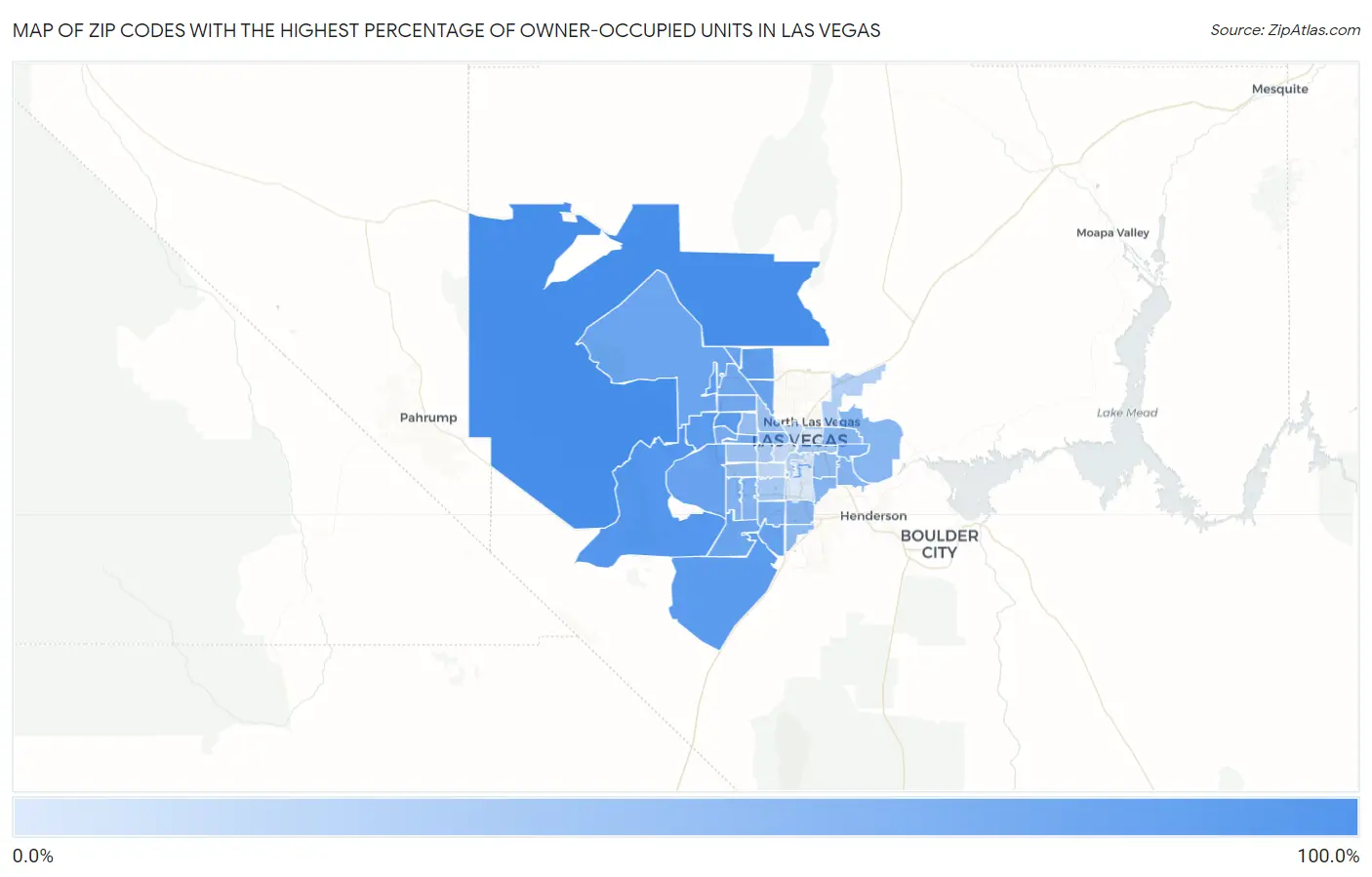 Zip Codes with the Highest Percentage of Owner-Occupied Units in Las Vegas Map