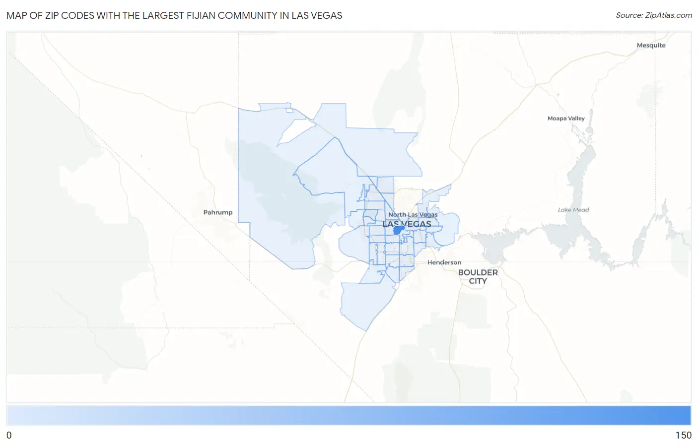 Zip Codes with the Largest Fijian Community in Las Vegas Map