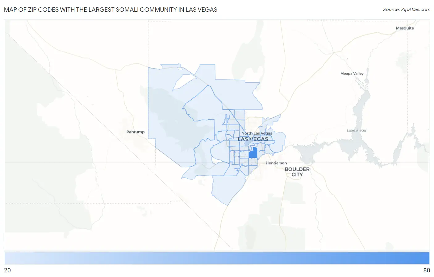 Zip Codes with the Largest Somali Community in Las Vegas Map