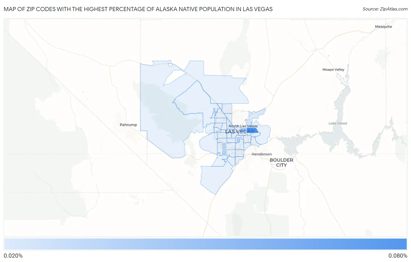 Zip Codes with the Highest Percentage of Alaska Native Population in Las Vegas Map