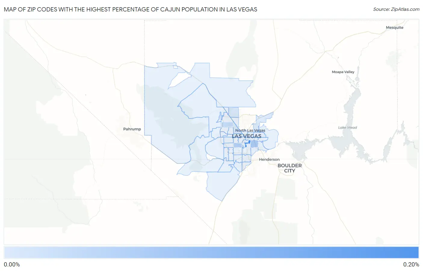 Zip Codes with the Highest Percentage of Cajun Population in Las Vegas Map