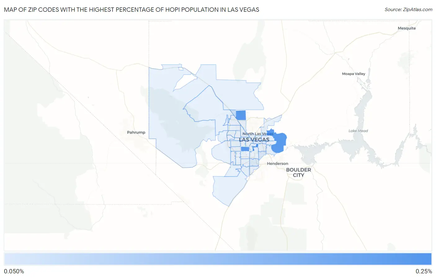 Zip Codes with the Highest Percentage of Hopi Population in Las Vegas Map