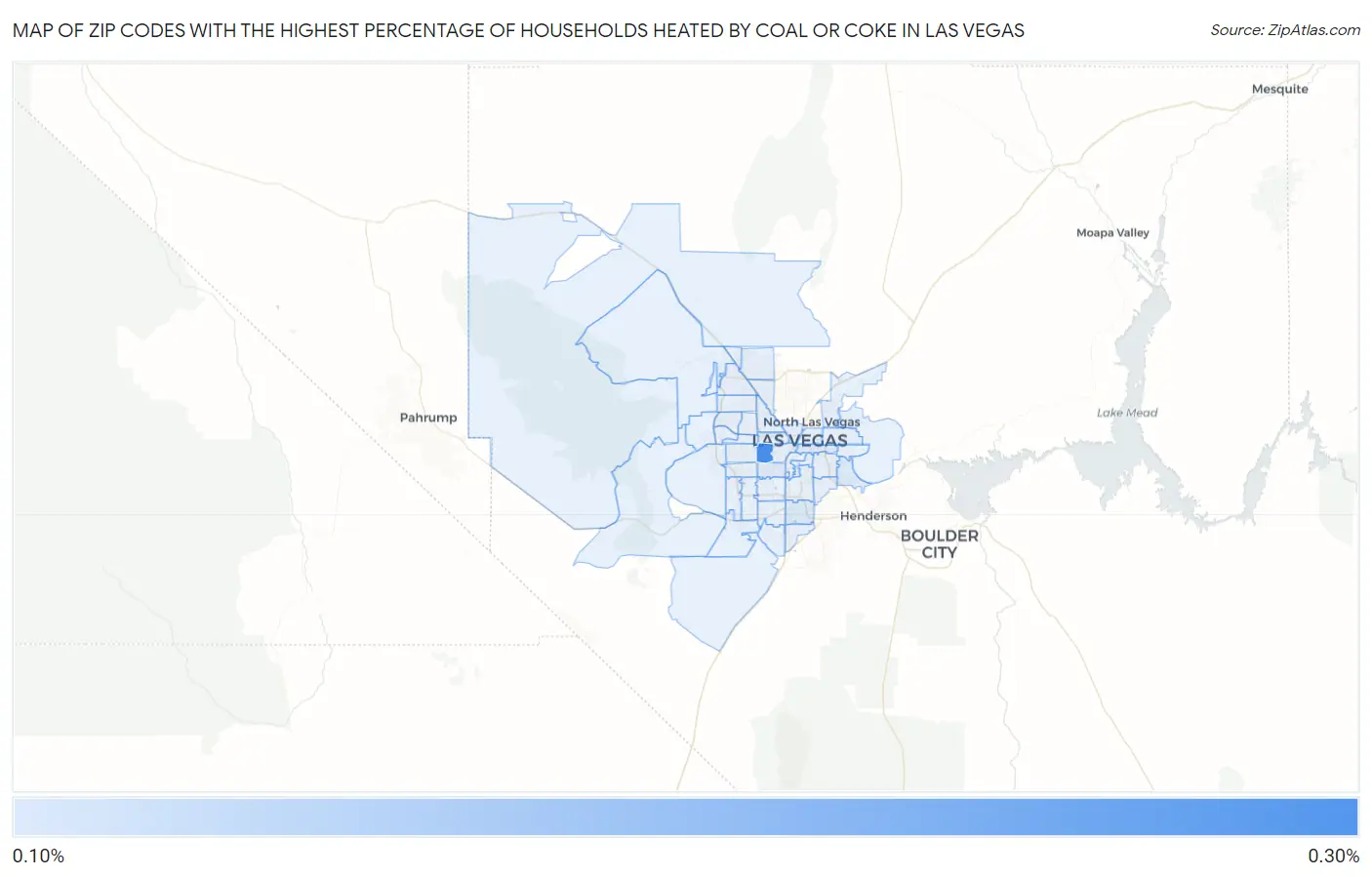 Zip Codes with the Highest Percentage of Households Heated by Coal or Coke in Las Vegas Map