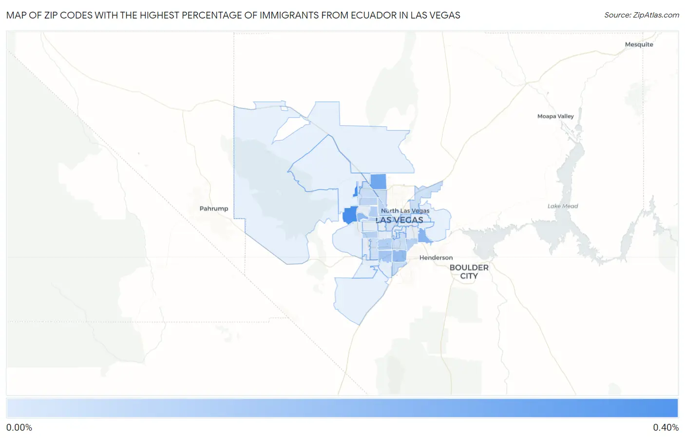 Zip Codes with the Highest Percentage of Immigrants from Ecuador in Las Vegas Map