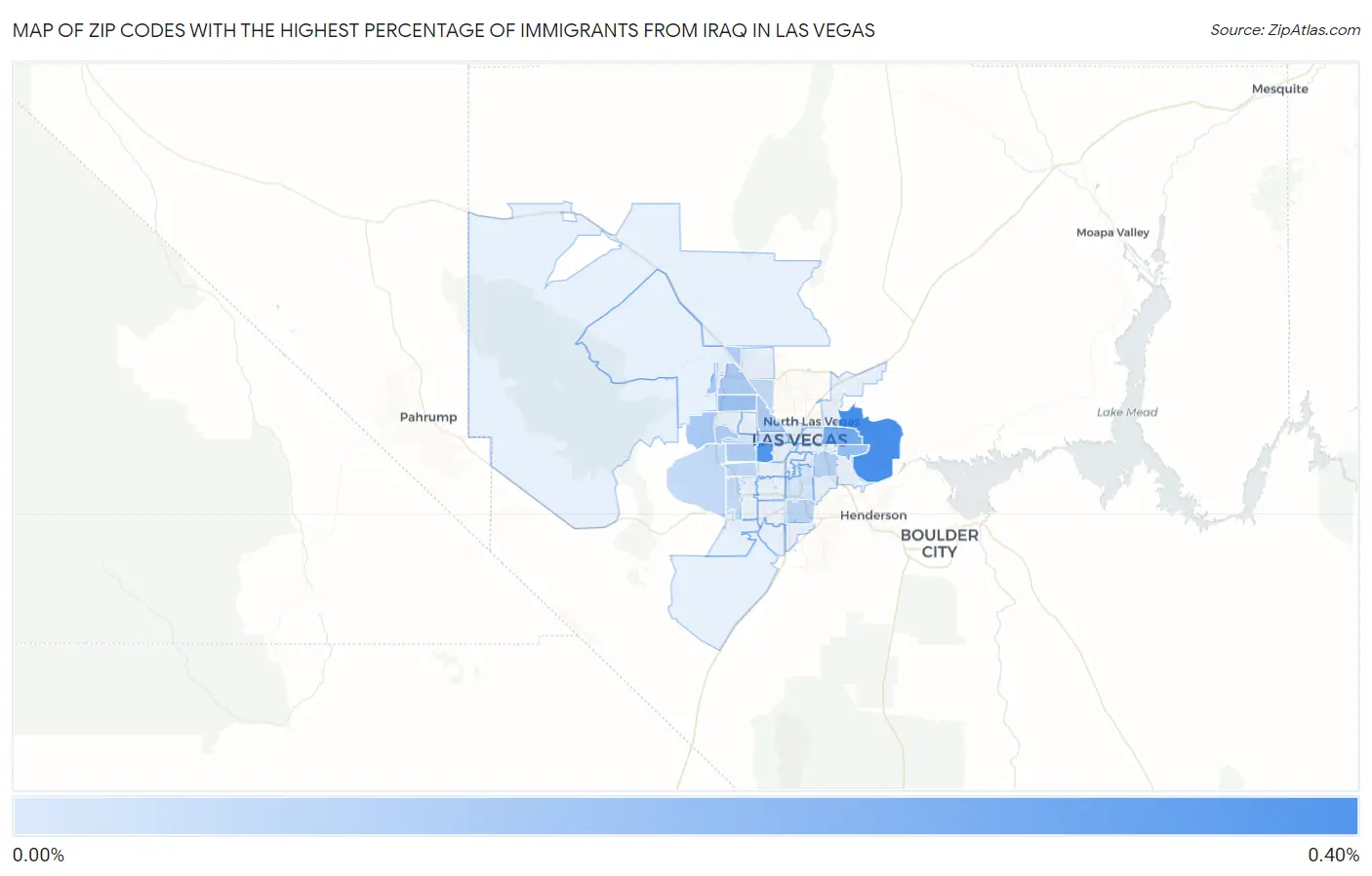 Zip Codes with the Highest Percentage of Immigrants from Iraq in Las Vegas Map