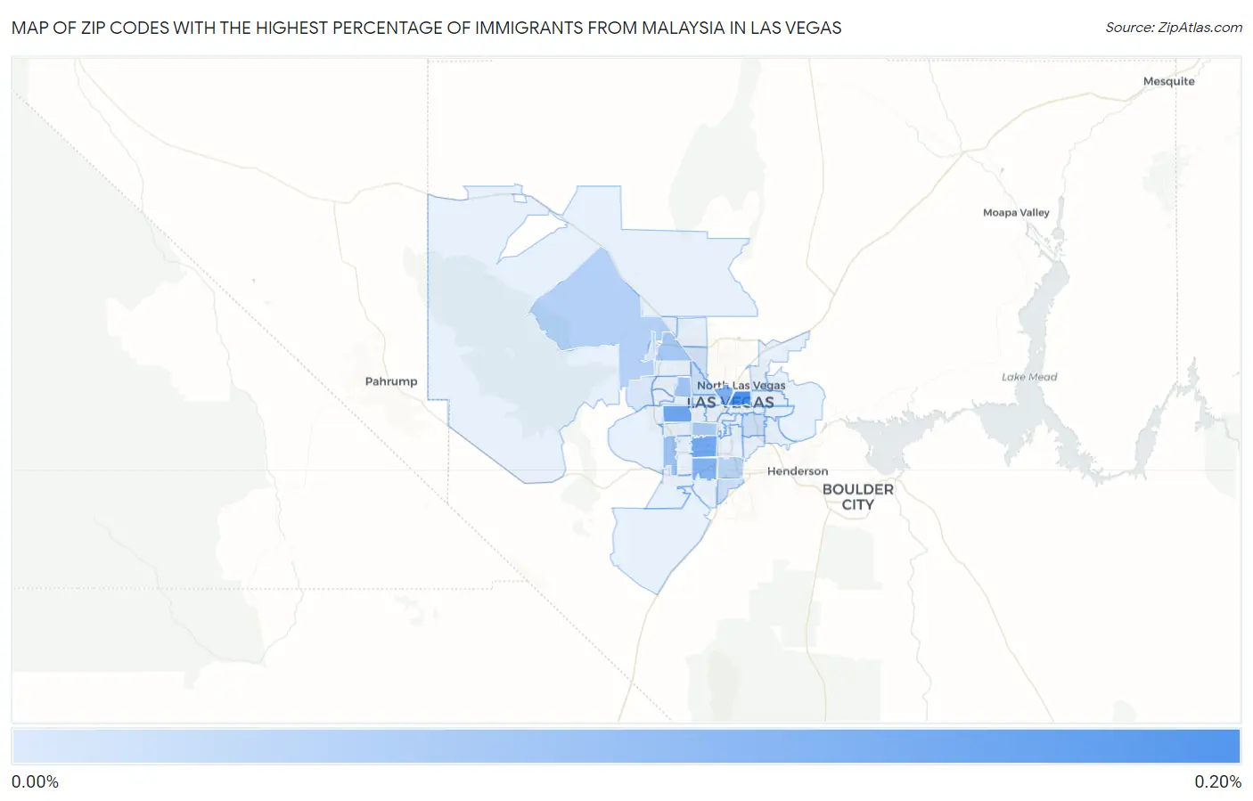 Zip Codes with the Highest Percentage of Immigrants from Malaysia in Las Vegas Map