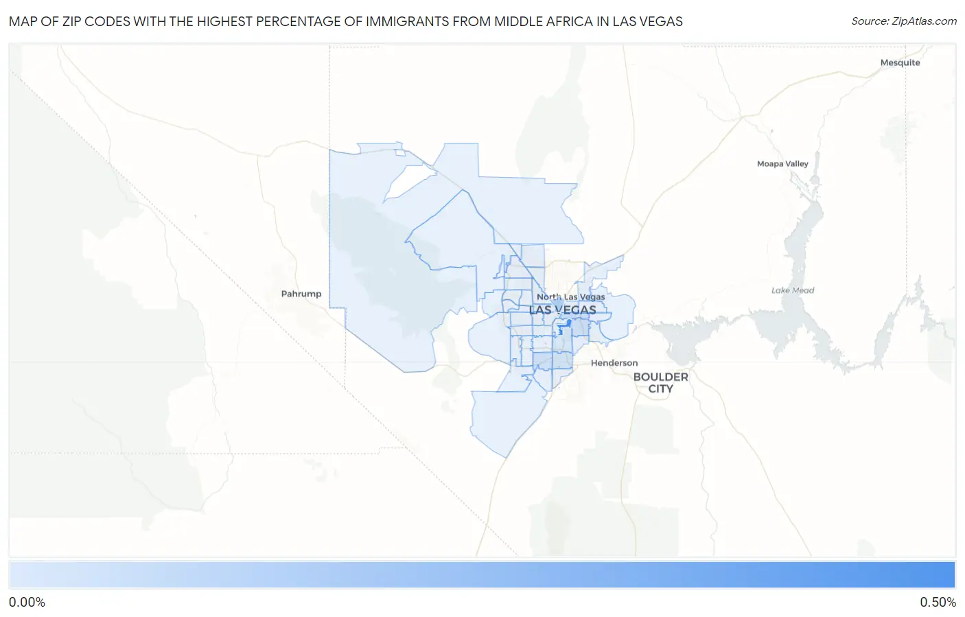 Zip Codes with the Highest Percentage of Immigrants from Middle Africa in Las Vegas Map