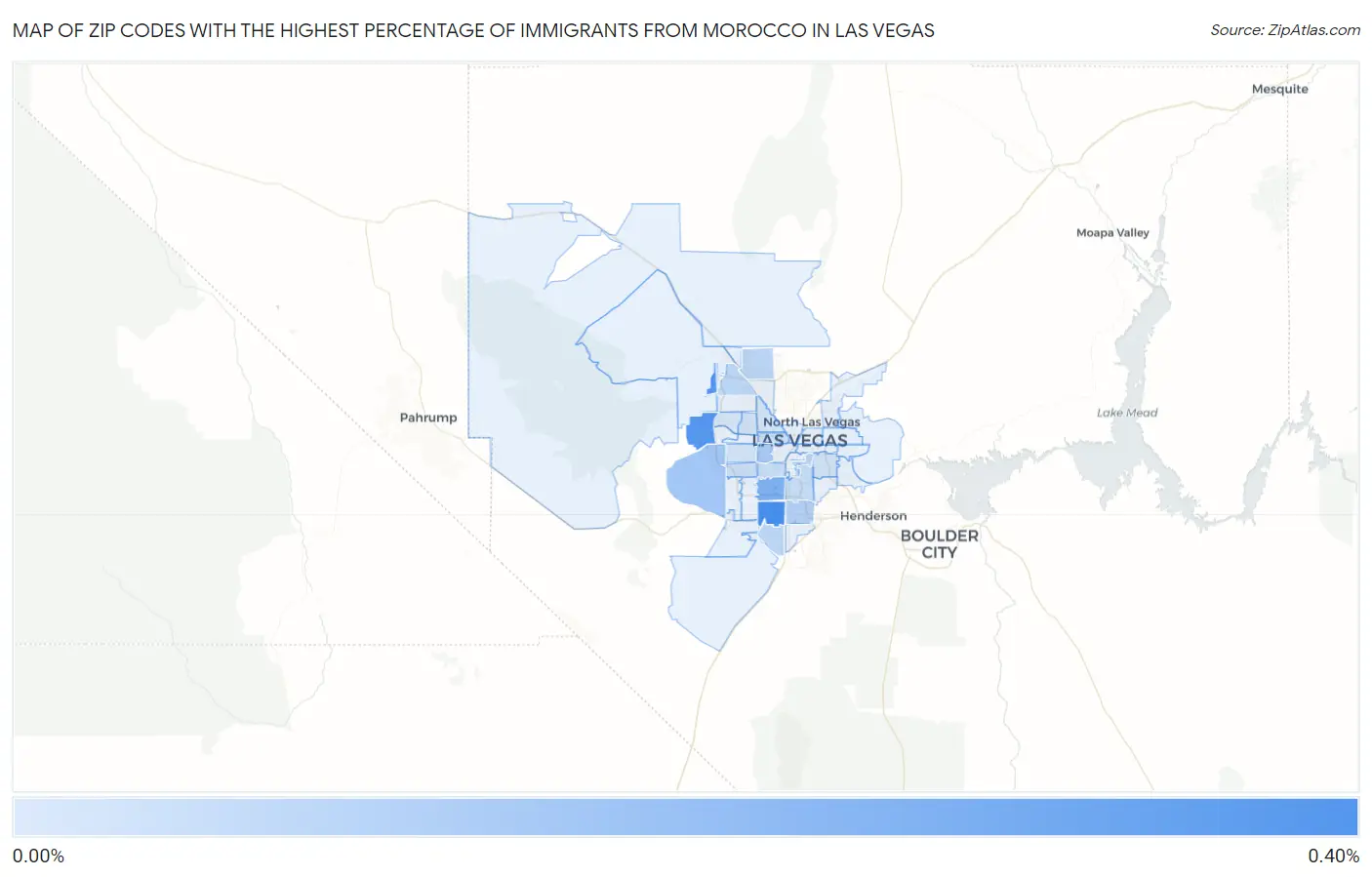 Zip Codes with the Highest Percentage of Immigrants from Morocco in Las Vegas Map
