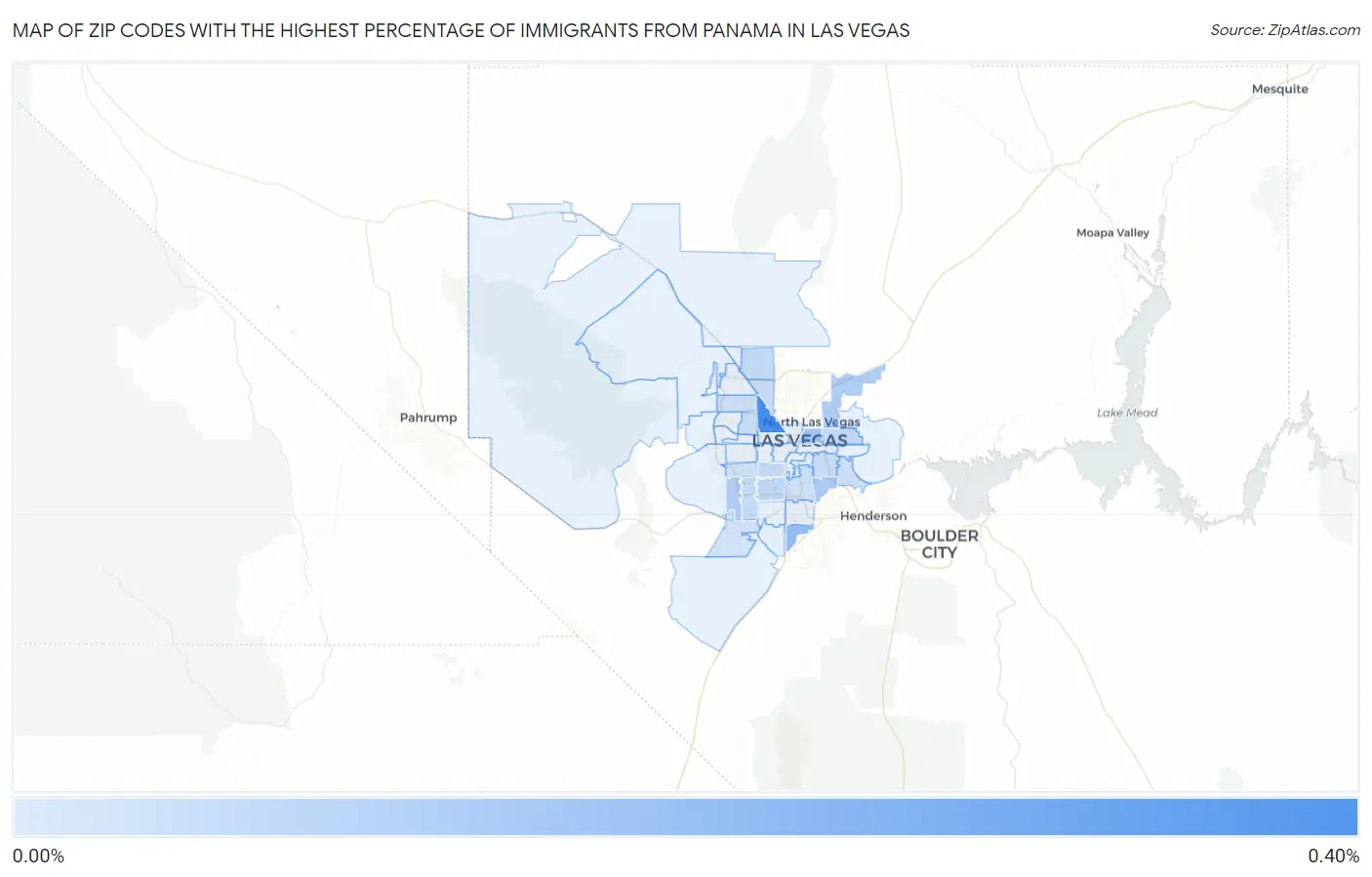 Zip Codes with the Highest Percentage of Immigrants from Panama in Las Vegas Map