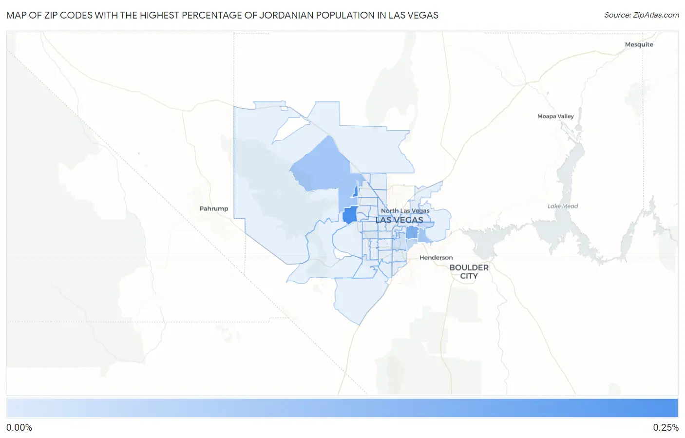 Zip Codes with the Highest Percentage of Jordanian Population in Las Vegas Map