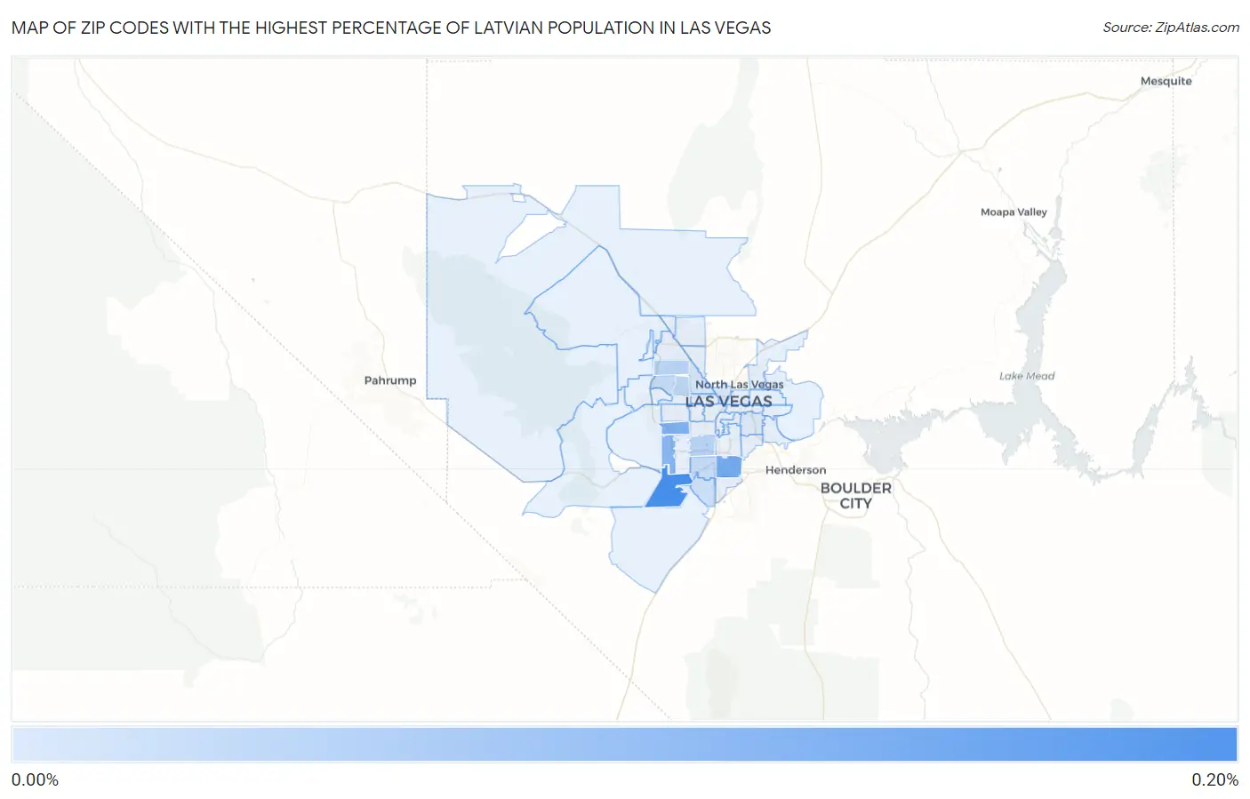 Zip Codes with the Highest Percentage of Latvian Population in Las Vegas Map