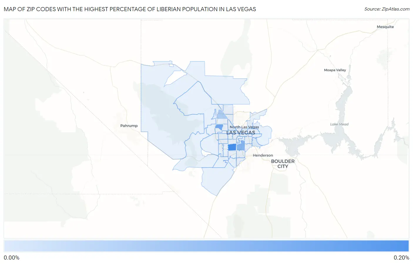 Zip Codes with the Highest Percentage of Liberian Population in Las Vegas Map
