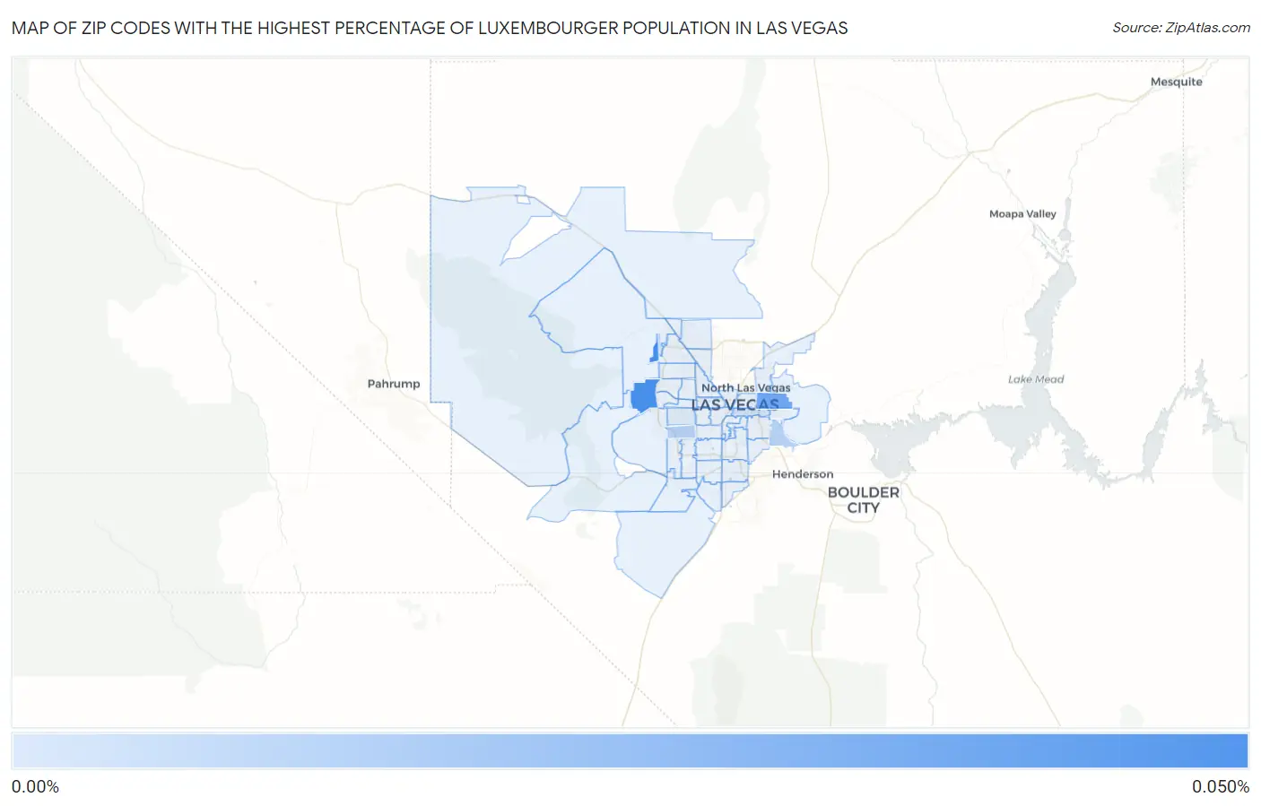Zip Codes with the Highest Percentage of Luxembourger Population in Las Vegas Map