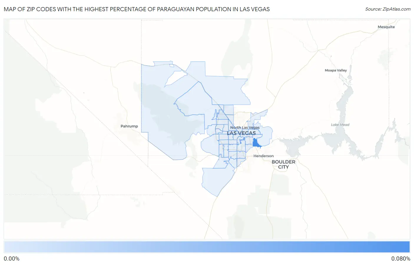 Zip Codes with the Highest Percentage of Paraguayan Population in Las Vegas Map