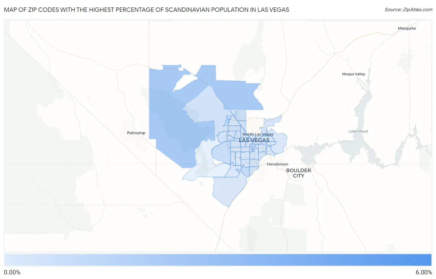 Zip Codes with the Highest Percentage of Scandinavian Population in Las Vegas Map
