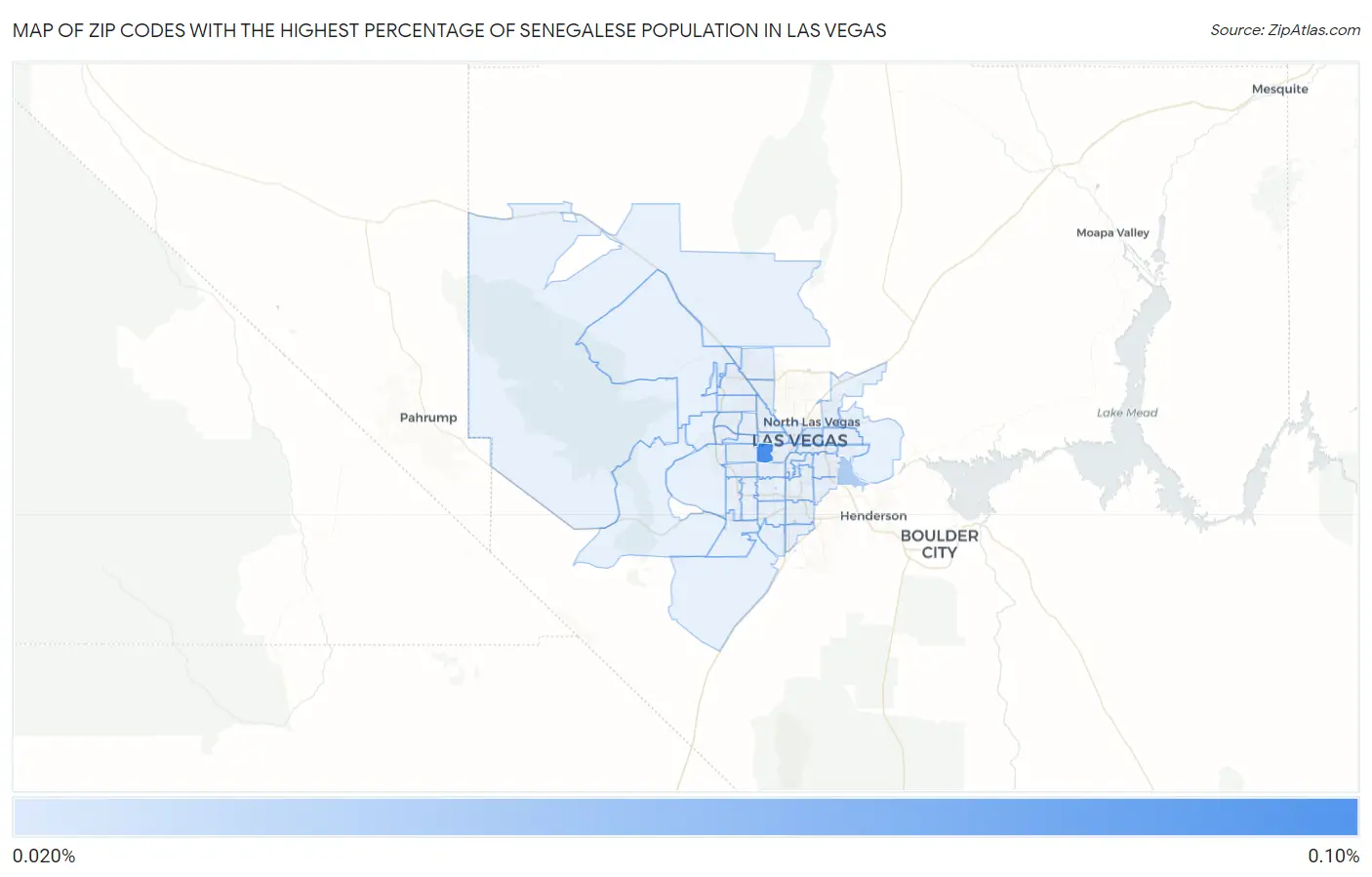 Zip Codes with the Highest Percentage of Senegalese Population in Las Vegas Map