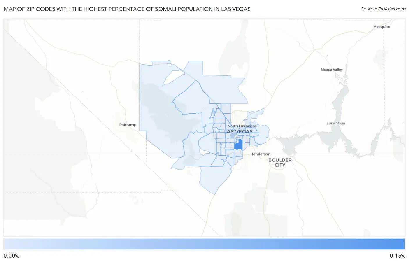 Zip Codes with the Highest Percentage of Somali Population in Las Vegas Map