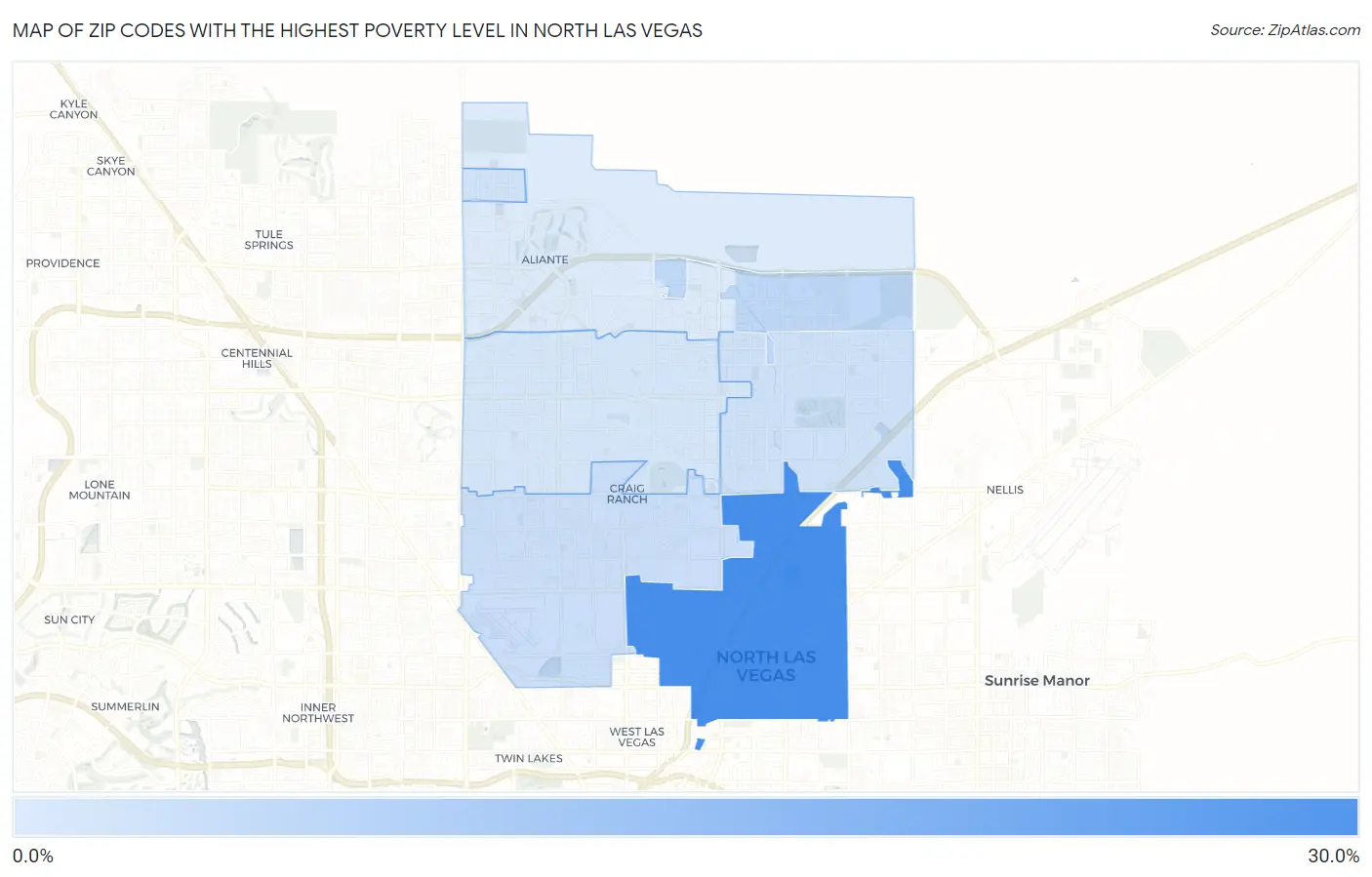 Zip Codes with the Highest Poverty Level in North Las Vegas Map