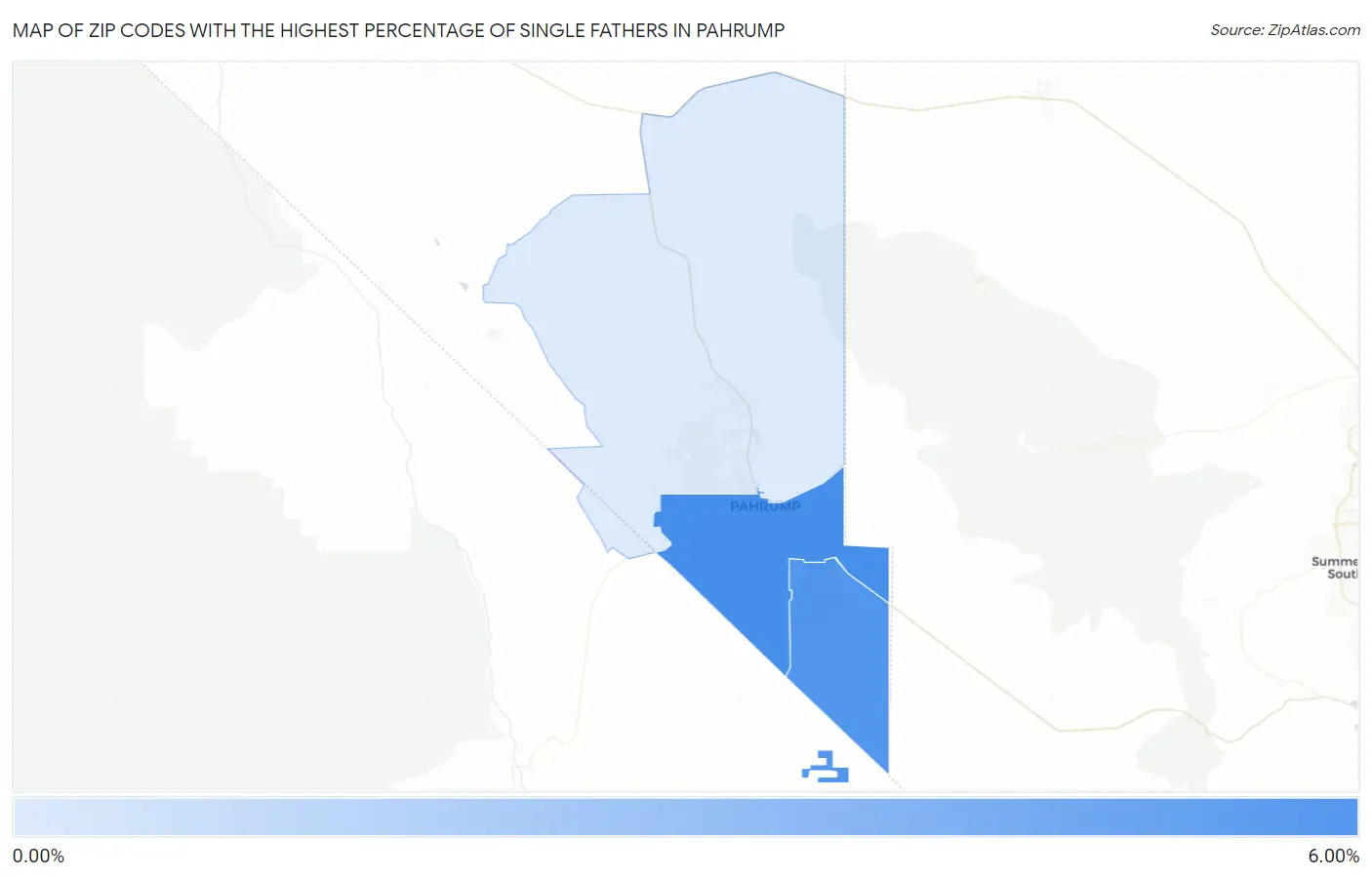Zip Codes with the Highest Percentage of Single Fathers in Pahrump Map
