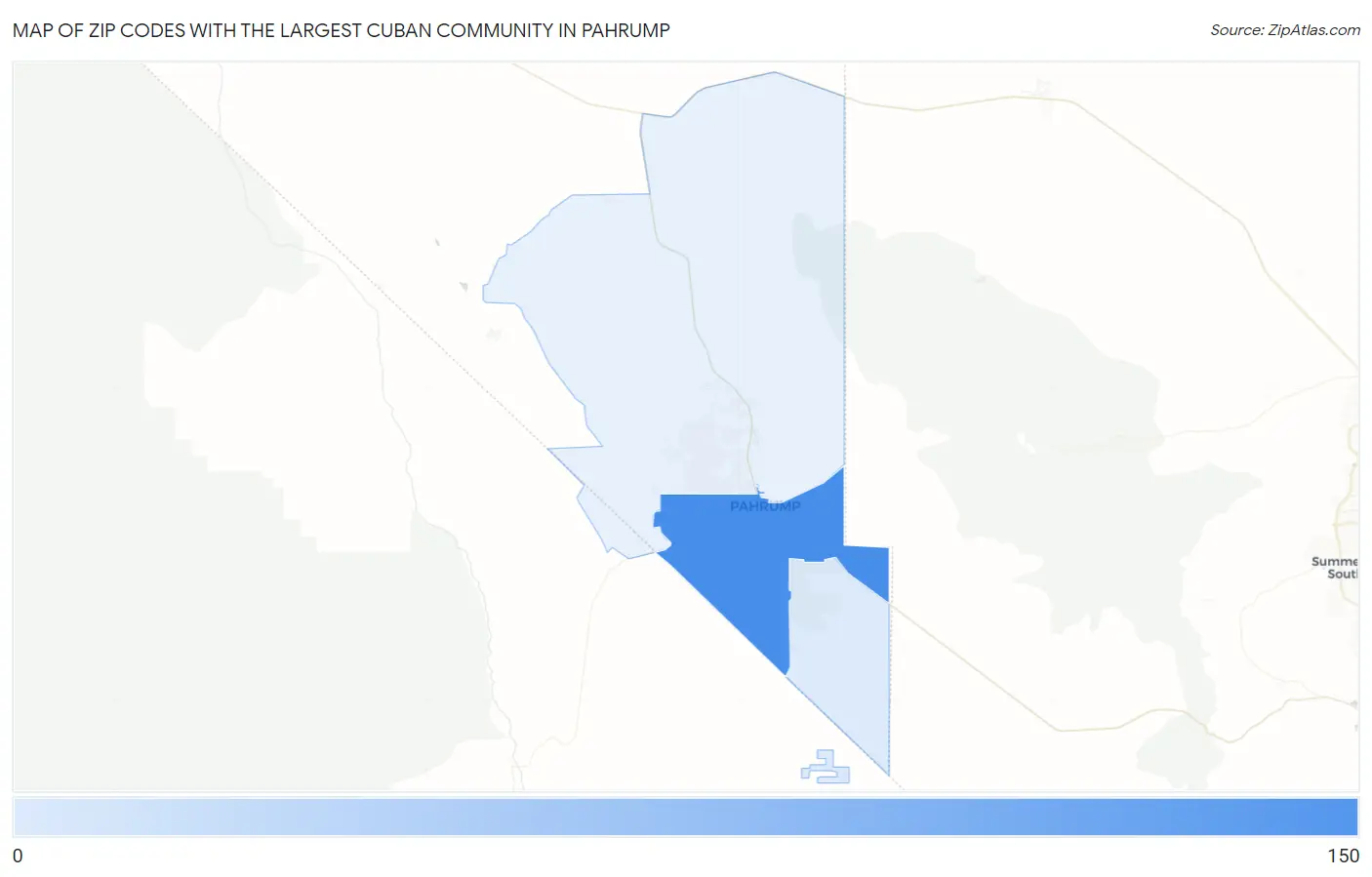 Zip Codes with the Largest Cuban Community in Pahrump Map
