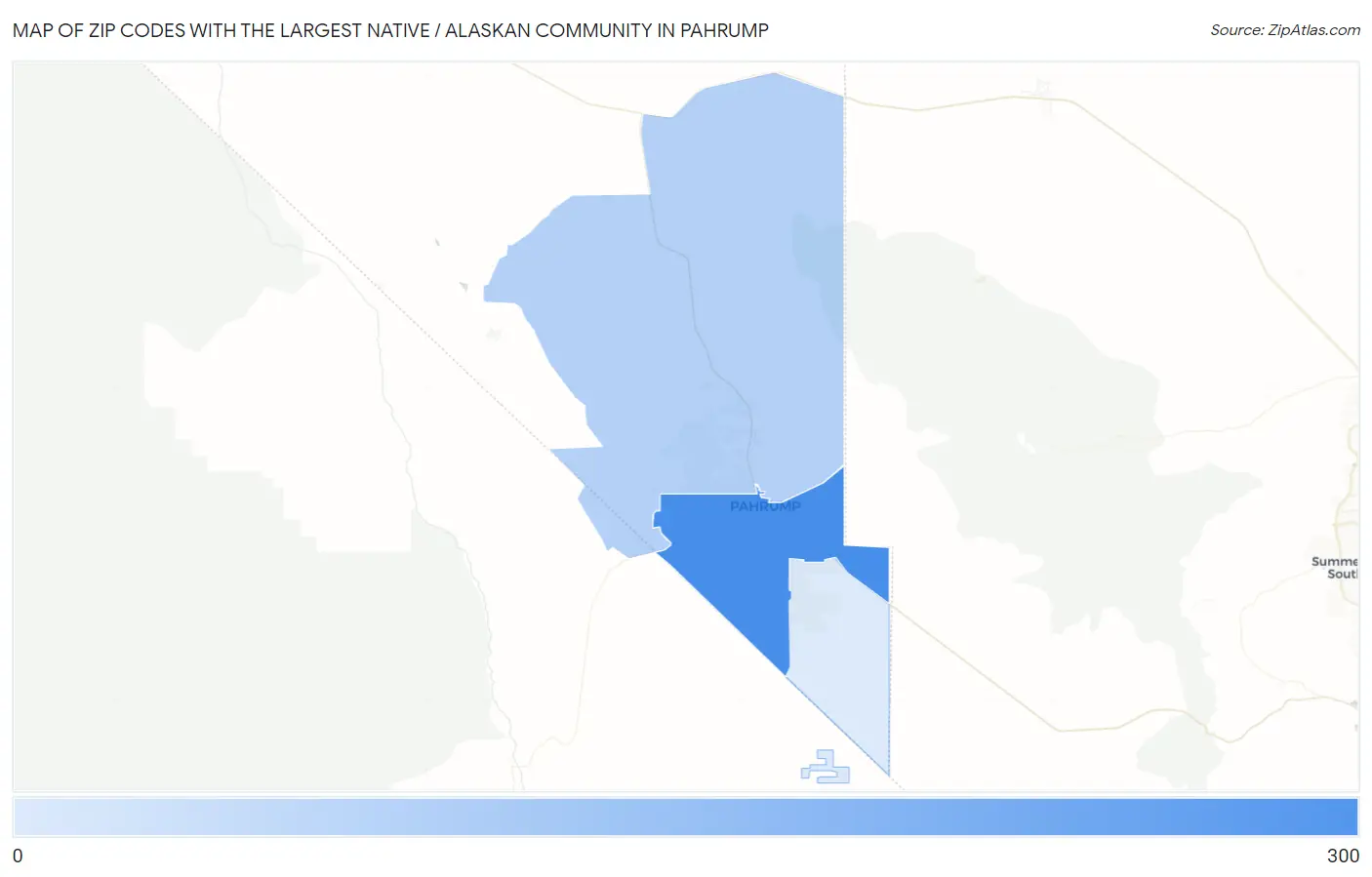 Zip Codes with the Largest Native / Alaskan Community in Pahrump Map