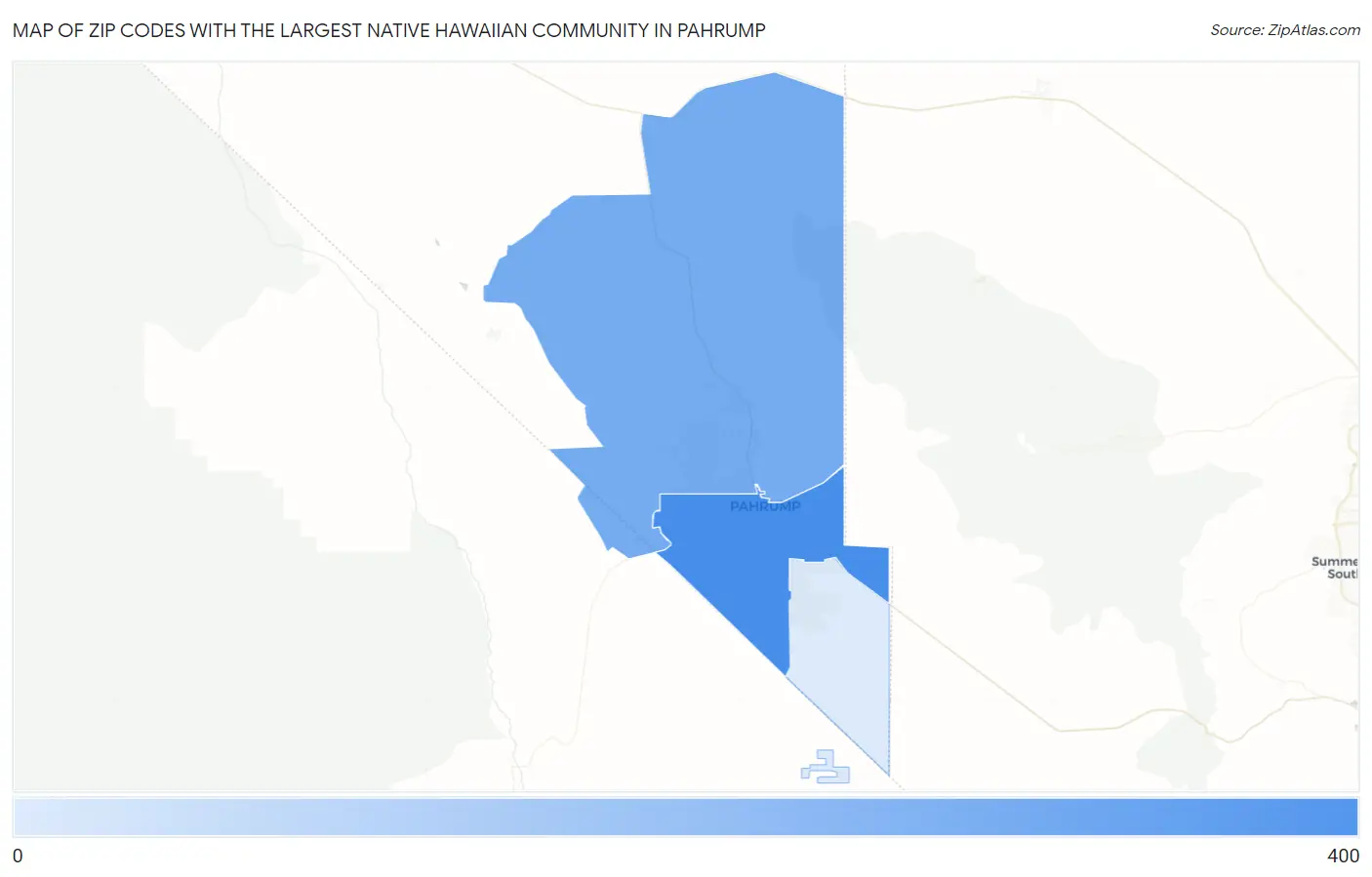 Zip Codes with the Largest Native Hawaiian Community in Pahrump Map
