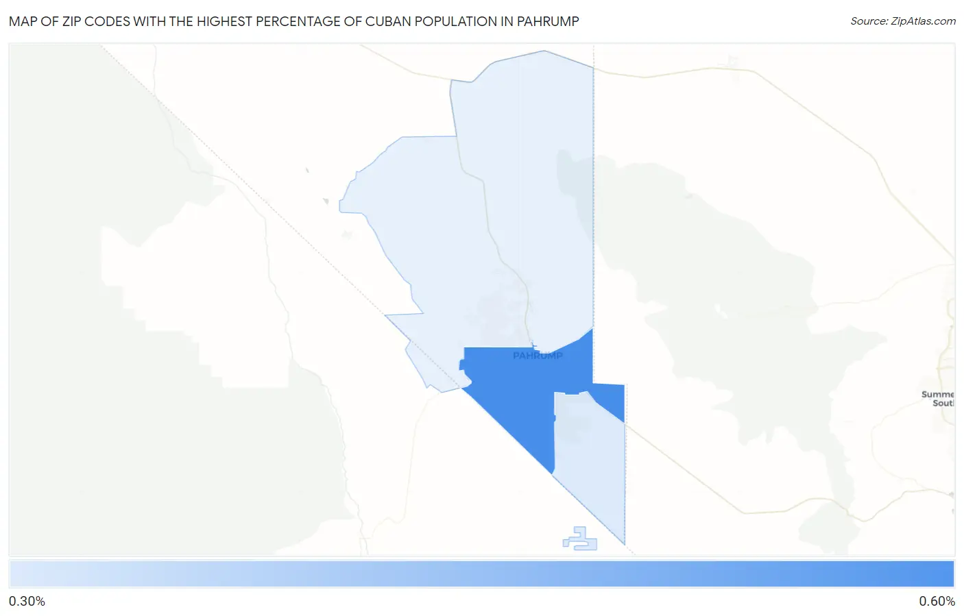 Zip Codes with the Highest Percentage of Cuban Population in Pahrump Map